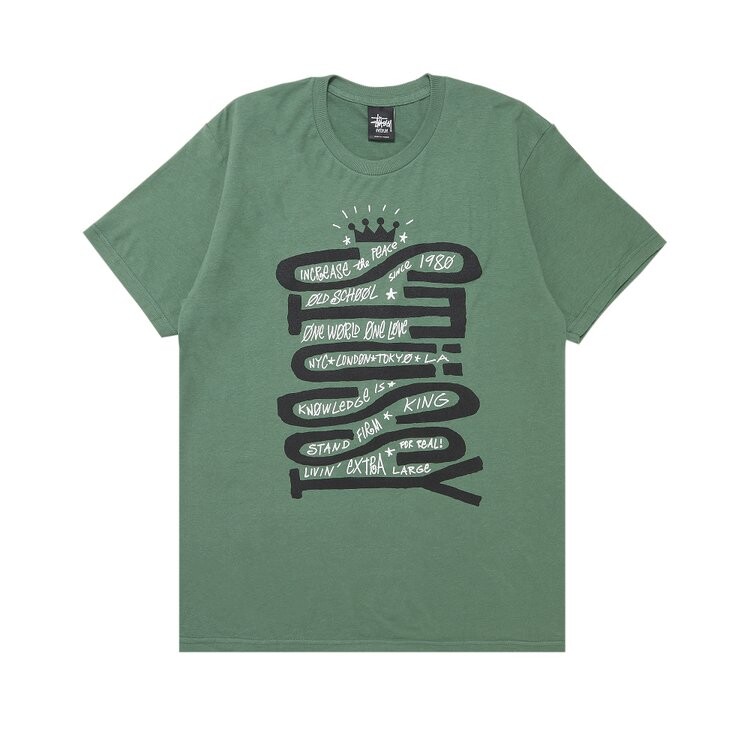 Футболка Stussy Sideways 'Dark Green', зеленый