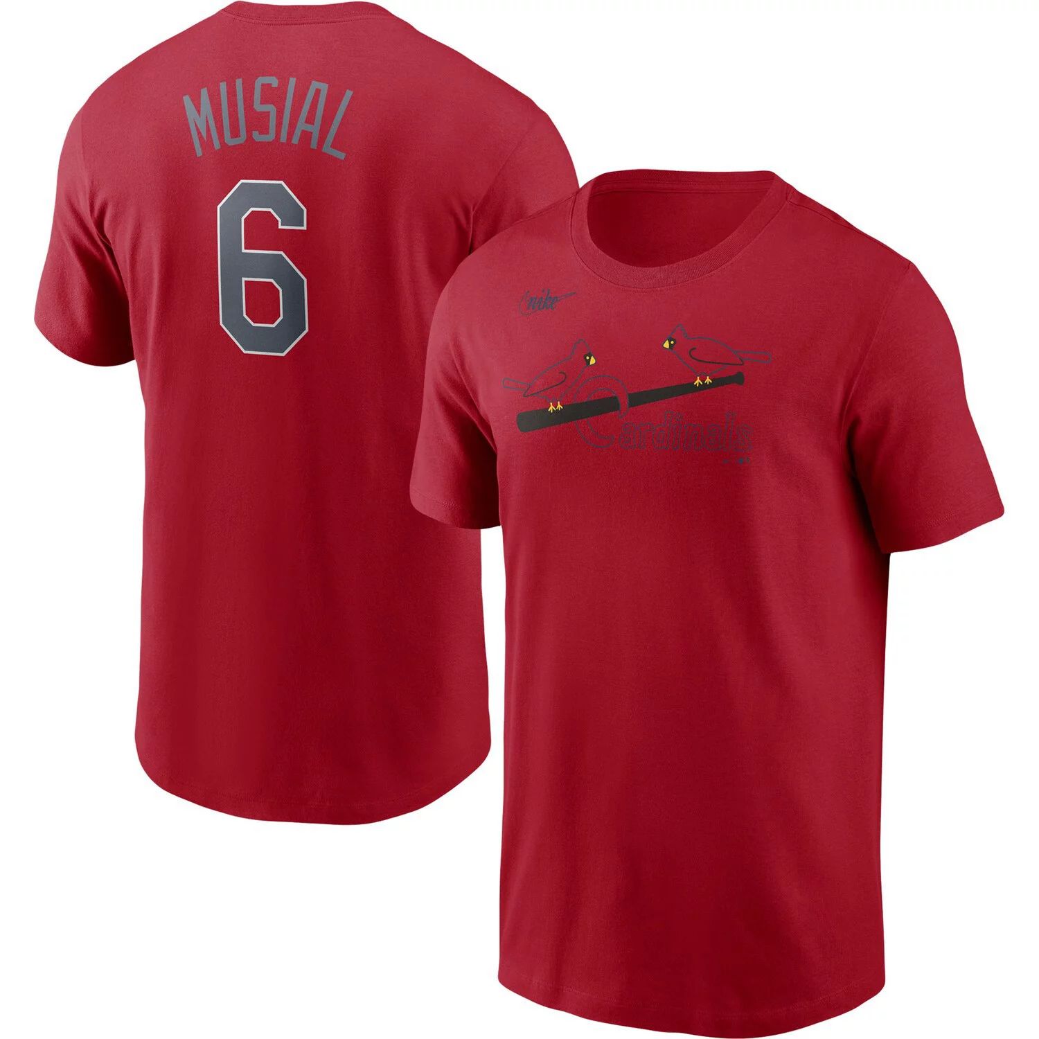 

Мужская красная футболка Nike Stan Musial St. Louis Cardinals Cooperstown Collection с именем и номером, Красный