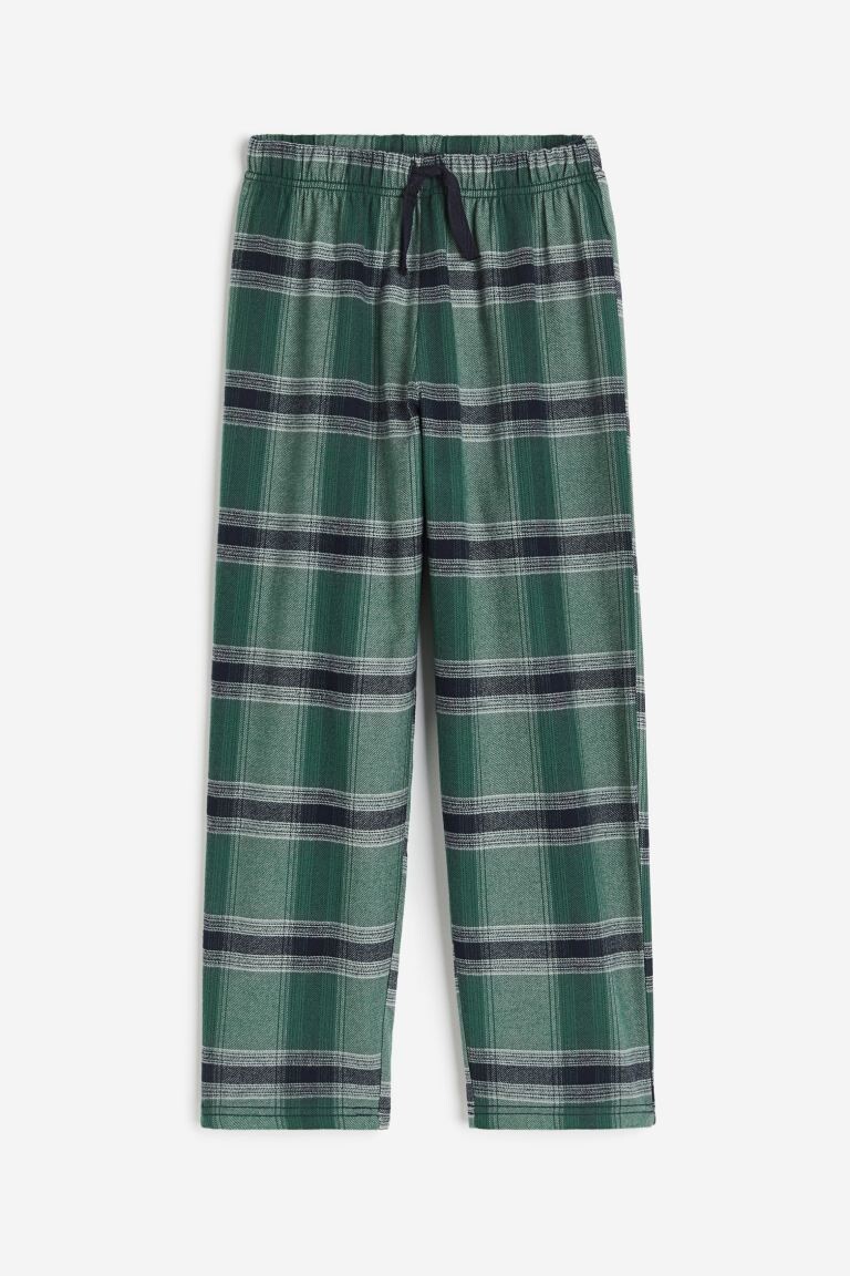

Хлопковые пижамные штаны H&M, зеленый