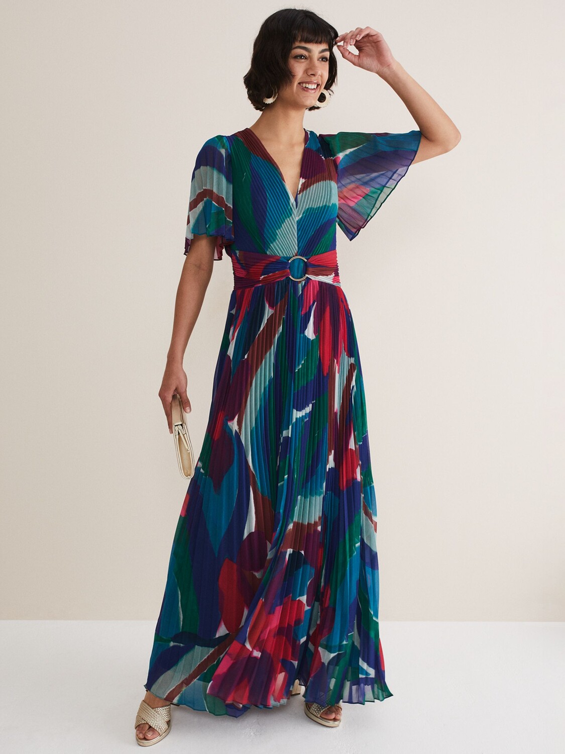 

Плиссированное платье макси Phase Eight Priscilla, разноцветный