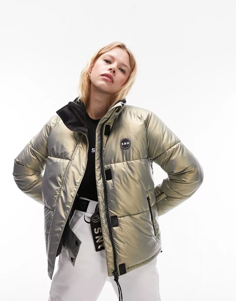 

Лыжный пуховик Topshop Sno Ultra Shiny Metallic Gold