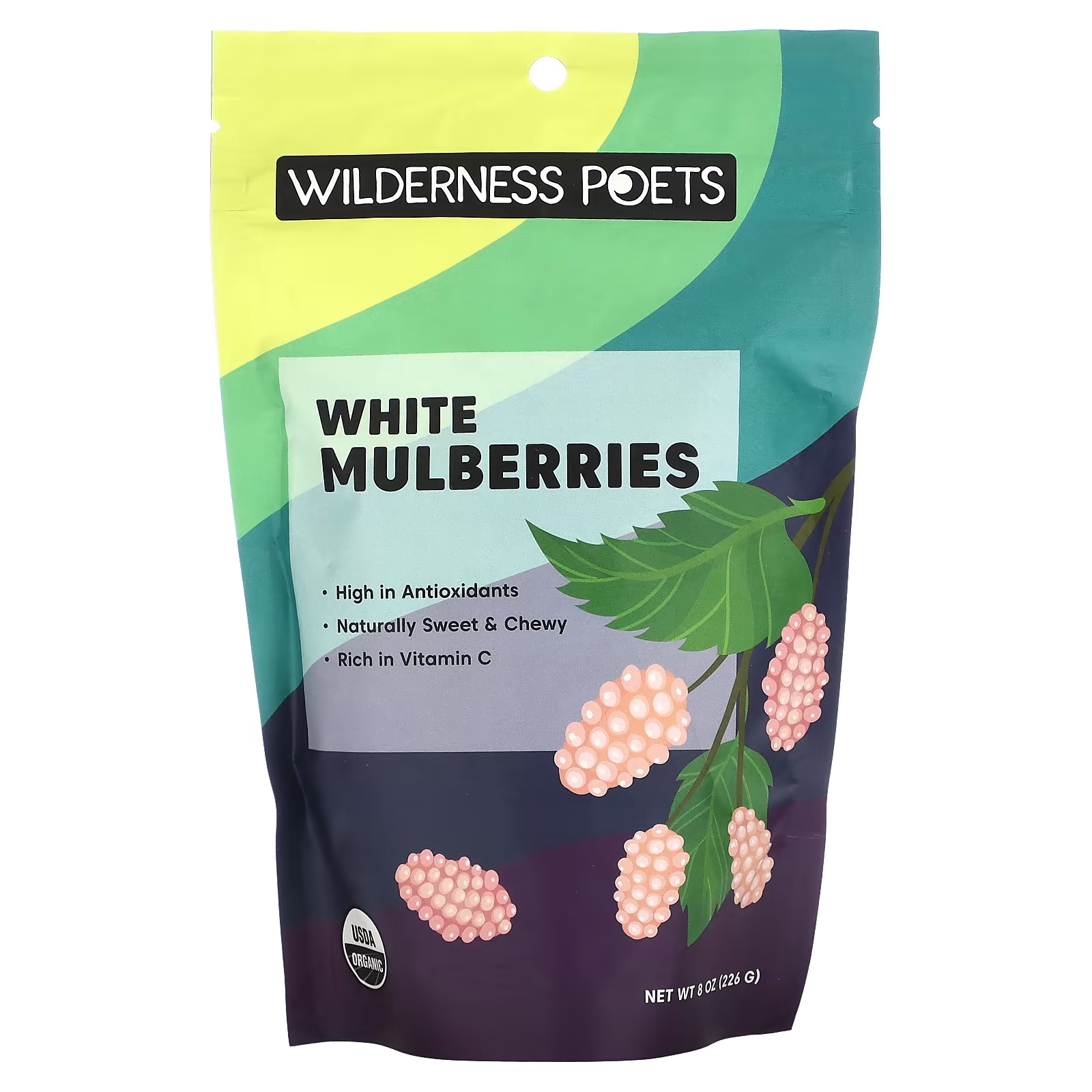 Органическая белая шелковица Wilderness Poets, 226 г wilderness poets cashews anacardium occidentale 8 oz 226 8 g