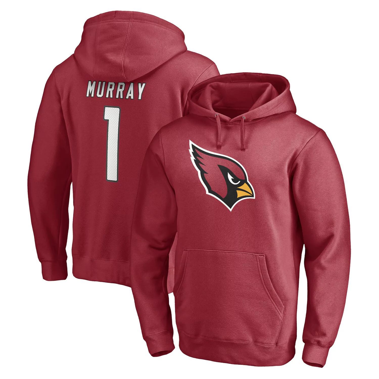 Мужской пуловер с капюшоном с фирменным логотипом Kyler Murray Cardinal  Arizona Cardinals, значок игрока, имя и номер Fanatics