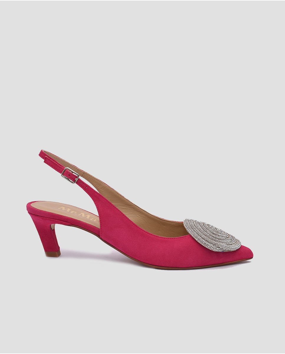 Женские туфли-лодочки с пяткой на пятке из кожи фуксии Mr. Mac Shoes, розовый женские туфли лодочки с пяткой на пятке из бежевой кожи mr mac shoes бежевый