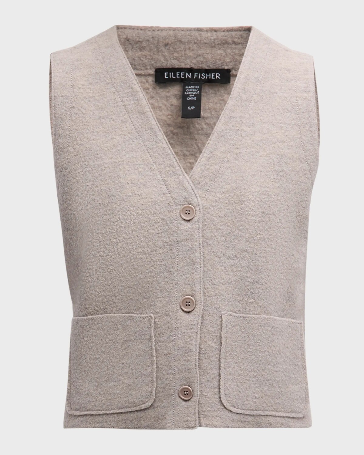 

Легкий жилет из вареной шерсти Eileen Fisher, цвет Dove