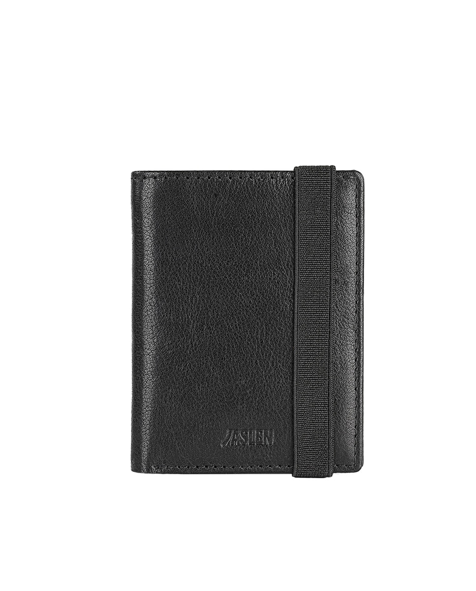 Мужской кожаный кошелек Hannover с защитой RFID черного цвета Jaslen, коричневый
