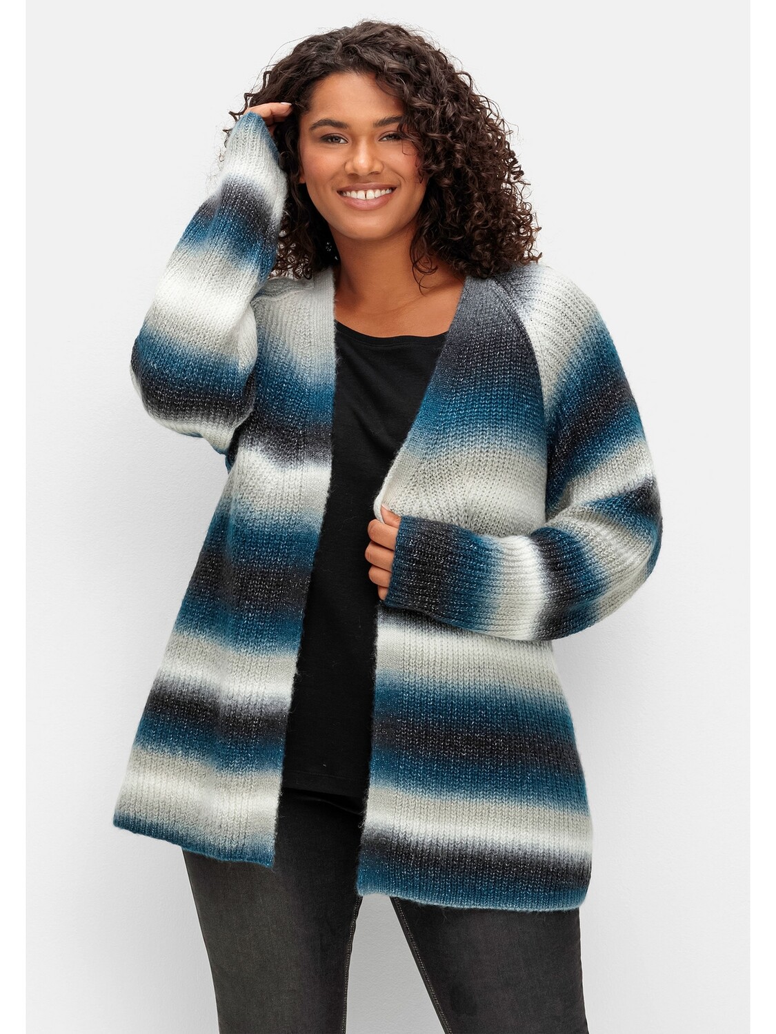 

Кардиган sheego Strickjacke, синий