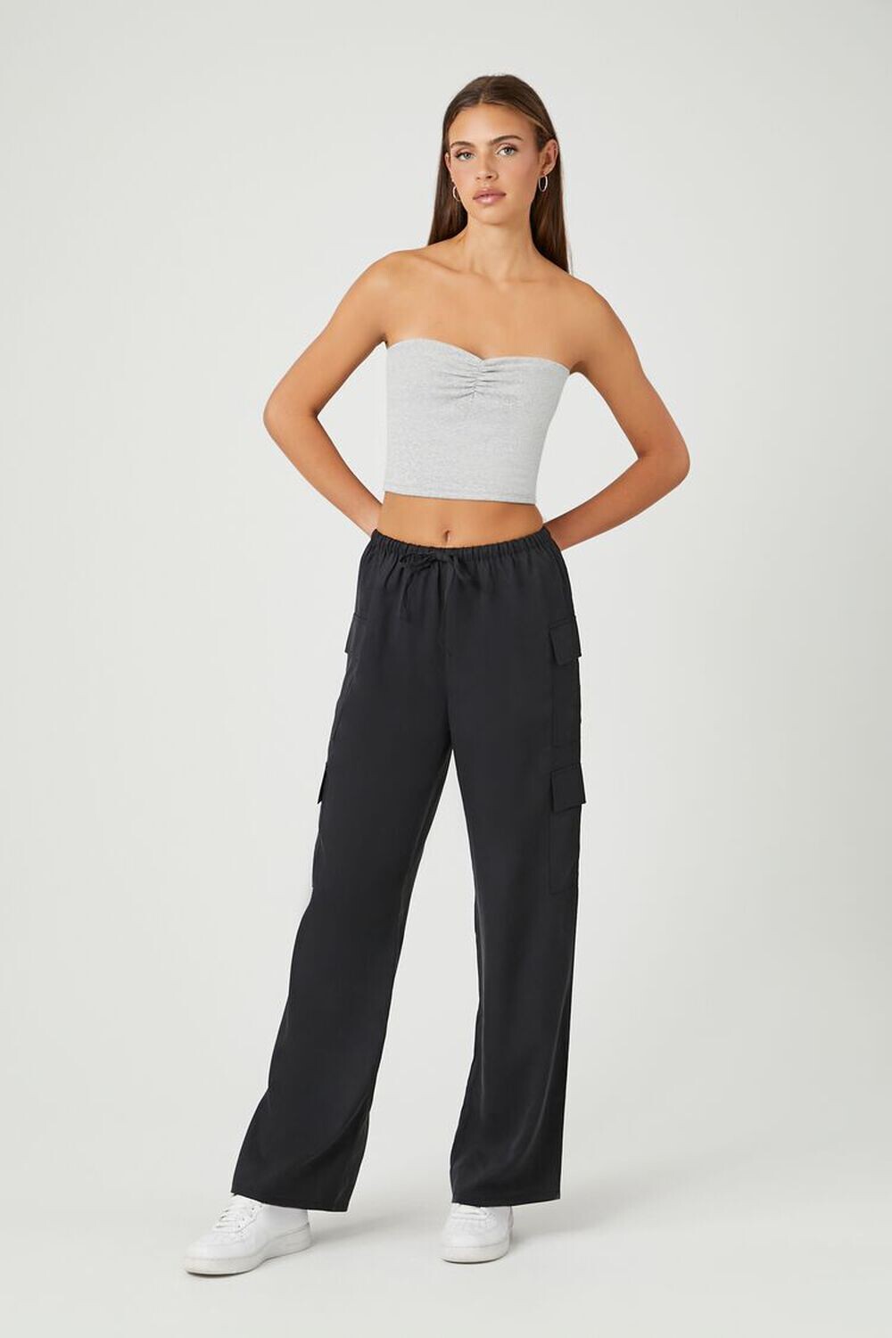 

Свободные брюки на шнурке Forever 21, черный