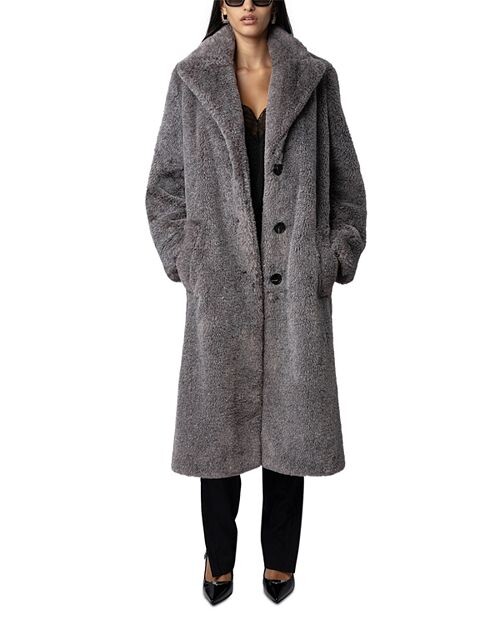 

Пальто из искусственного меха Монакоко Zadig & Voltaire, цвет Gray