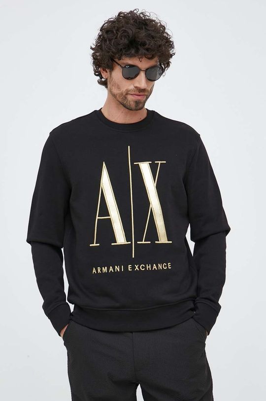 

Хлопковая толстовка Armani Exchange, черный