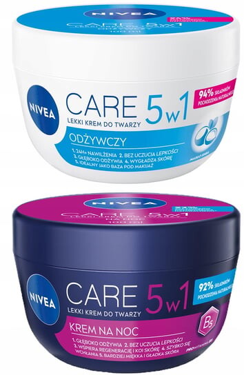 

В1, Легкие кремы для лица на ночь и день, 2x100 мл Nivea Care 5