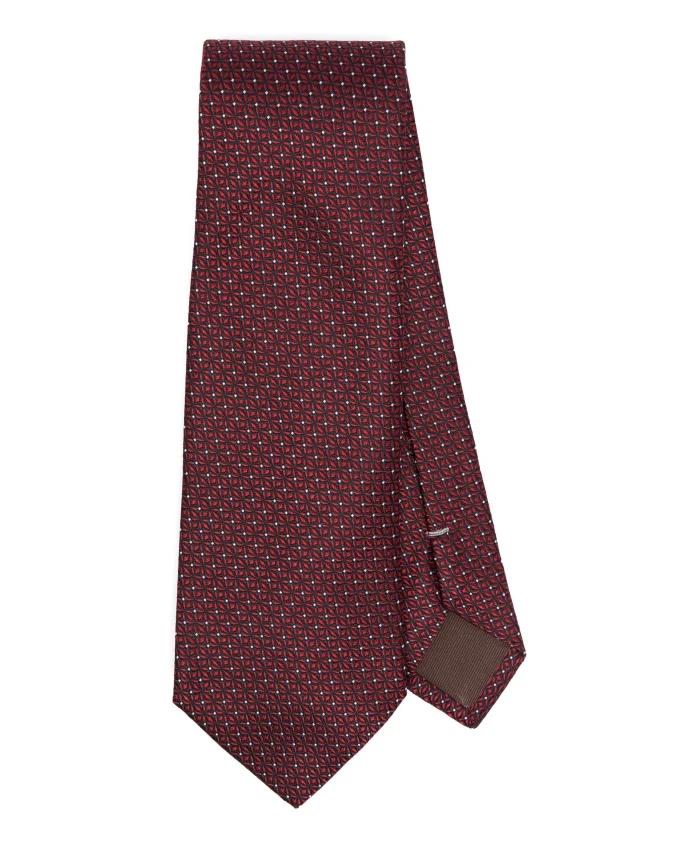 

Роскошный шелковый галстук производства Италии. Canali, красный