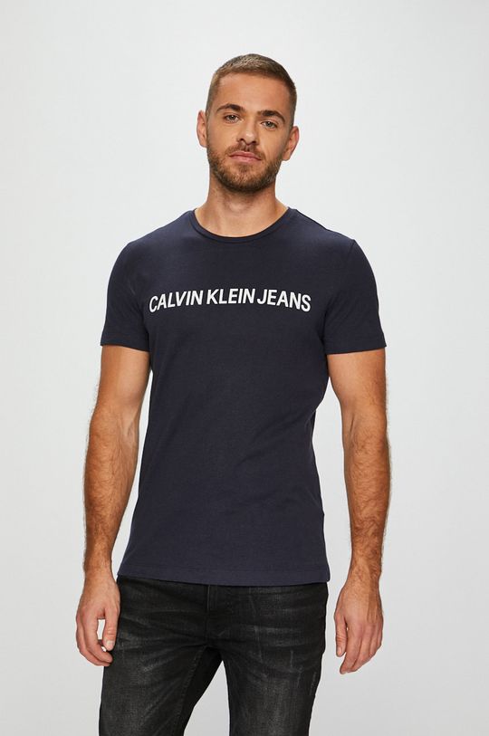 Футболки Calvin Klein Jeans, темно-синий футболка с принтом scattered logo calvin klein jeans plus цвет white