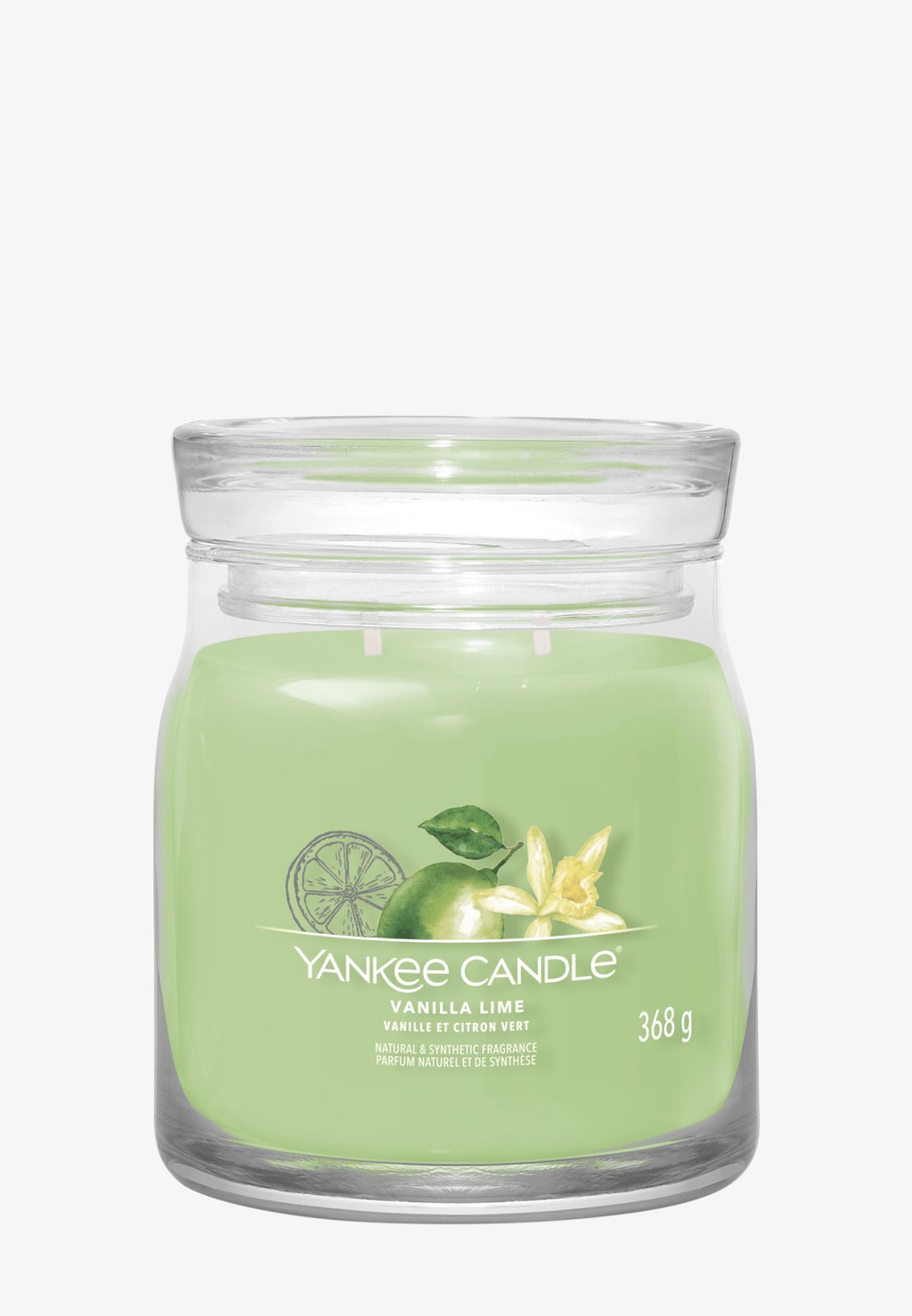Ароматическая свеча Signature Medium Jar Vanilla Lime Yankee Candle, зеленый