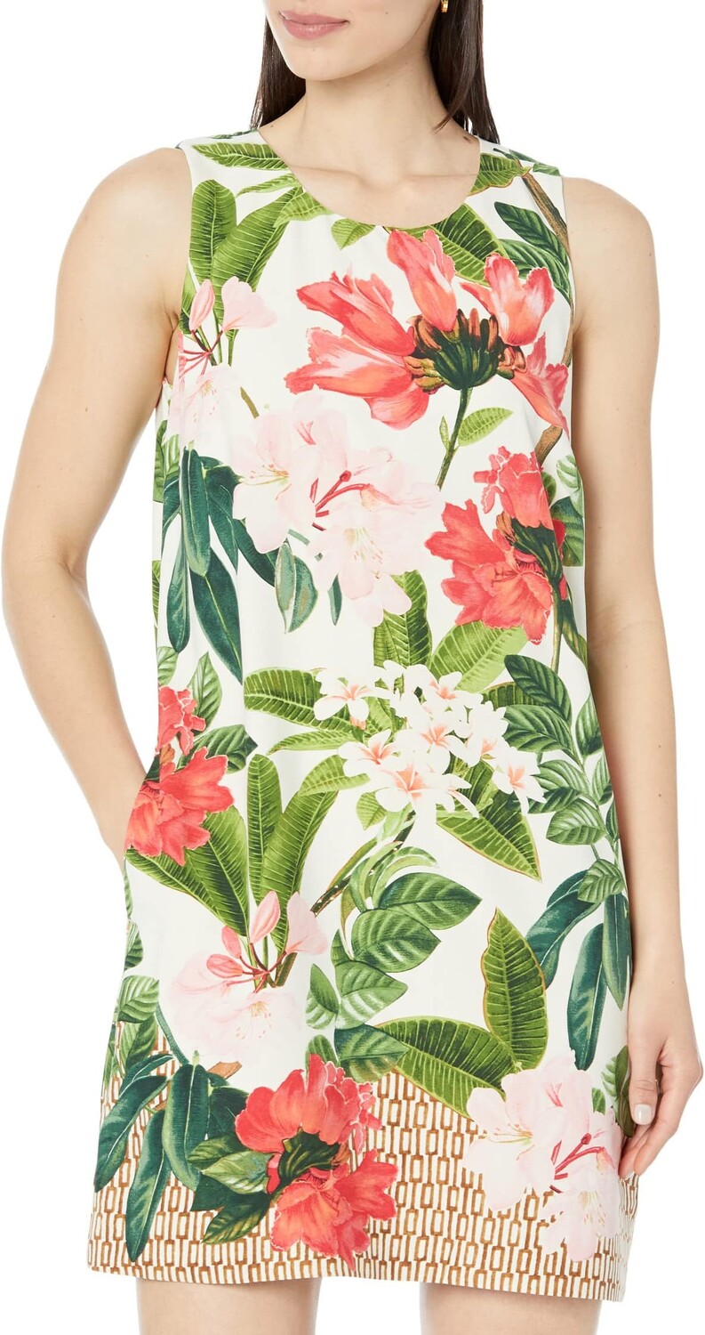 

Платье прямого кроя без рукавов Faraway Blooms Tommy Bahama, белый