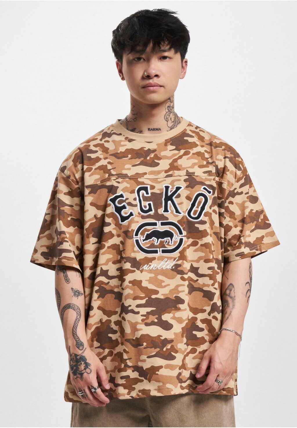

Футболка с принтом ecko unltd., цвет camouflage camel brown