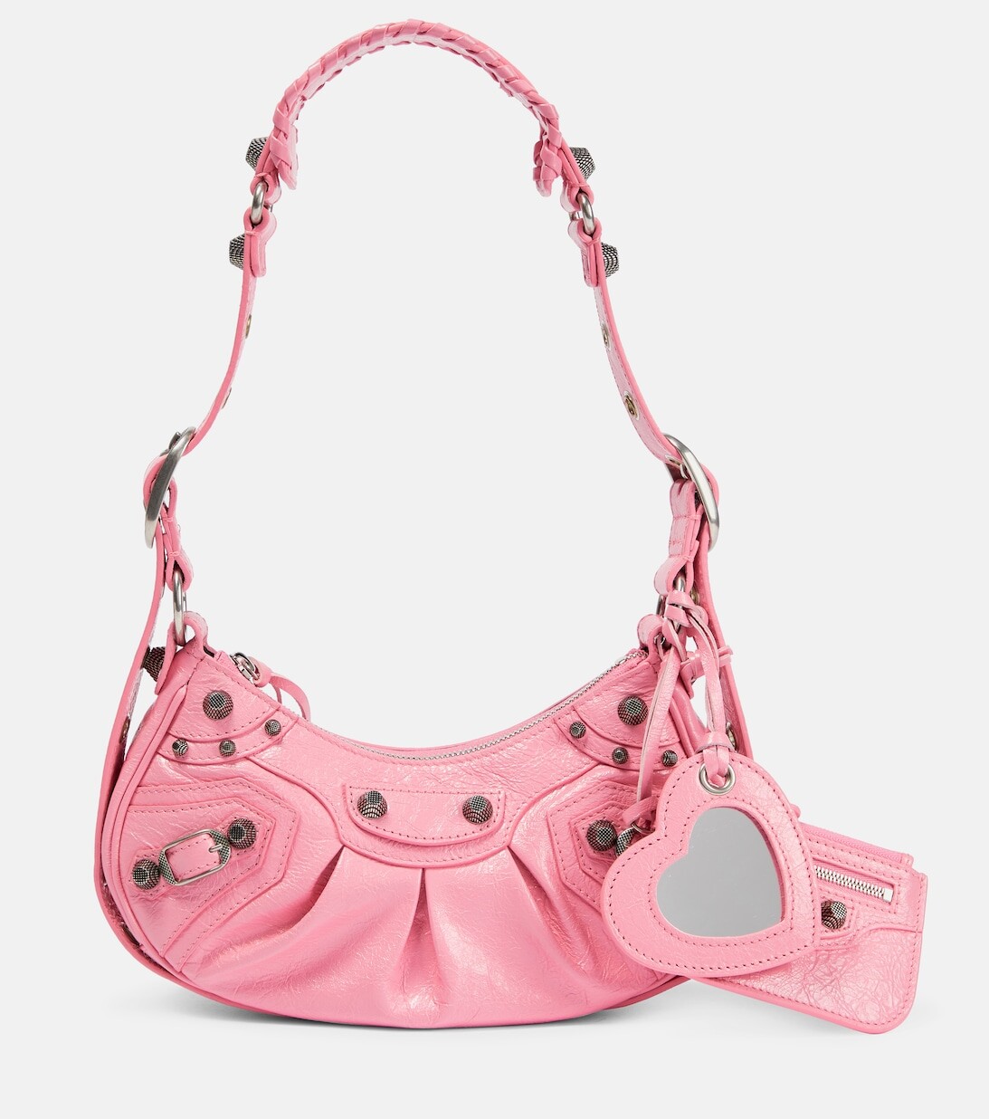 

Кожаная сумка через плечо Le Cagole XS Balenciaga, розовый
