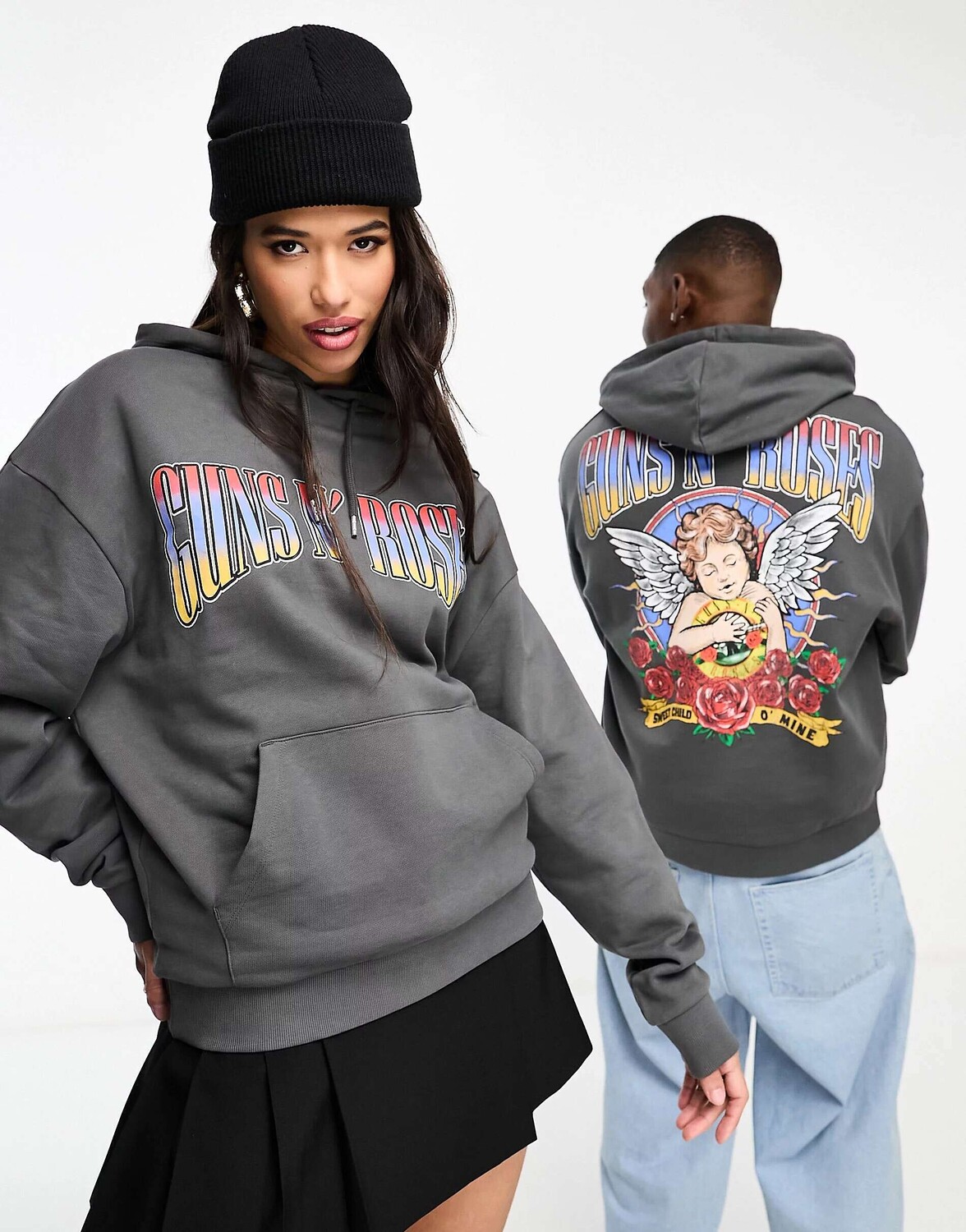 

Оверсайз-худи унисекс License с надписью Guns N' Roses ASOS