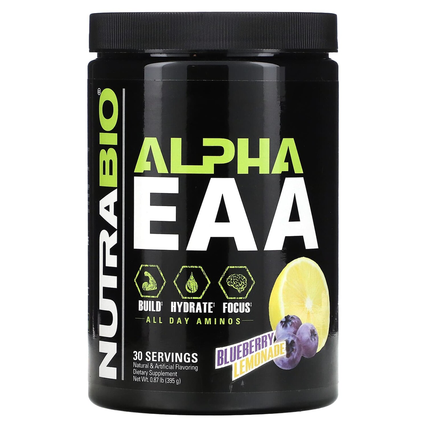 

Alpha EAA, черничный лимонад, 395 г (0,87 фунта), NutraBio