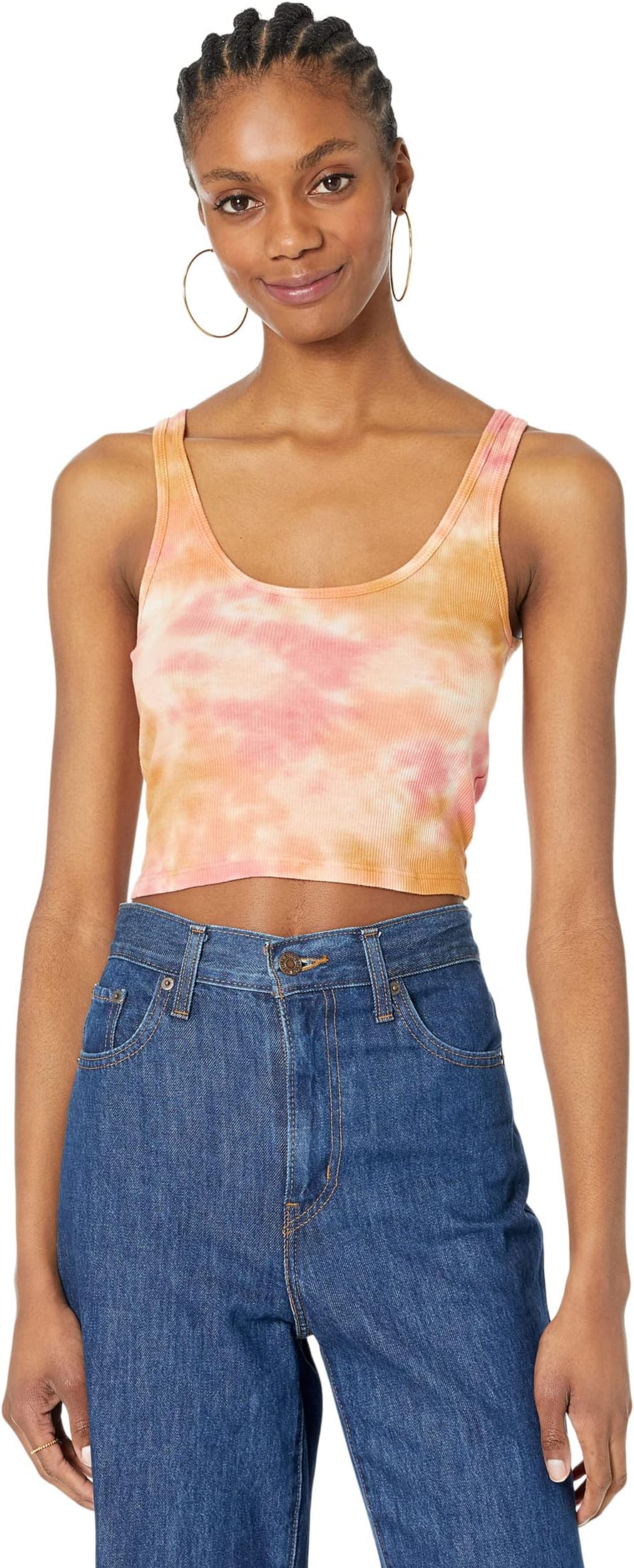 

Майка LAmade Cropped Rib Tank in Tie-Dye, цвет Sunset