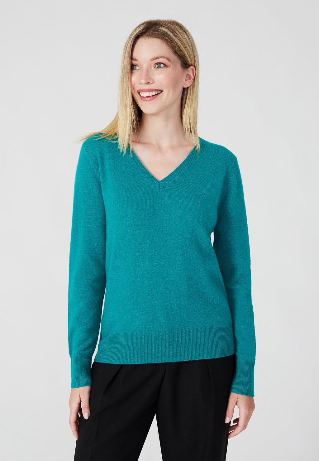 Вязаный свитер V NECK Style Republic, цвет baikal