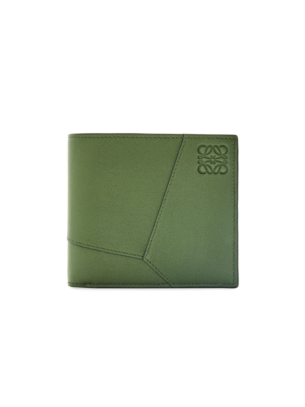 

Кожаный бумажник с двумя сложениями Puzzle Edge Loewe, зеленый
