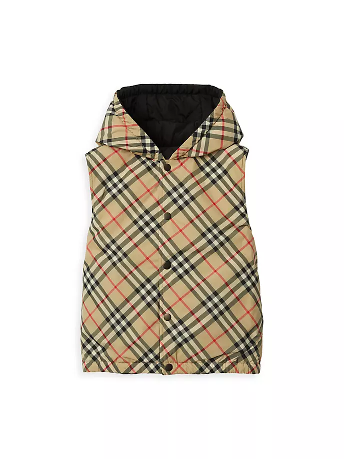 

Двусторонний клетчатый жилет для маленьких детей и детей Burberry, цвет archive beige check