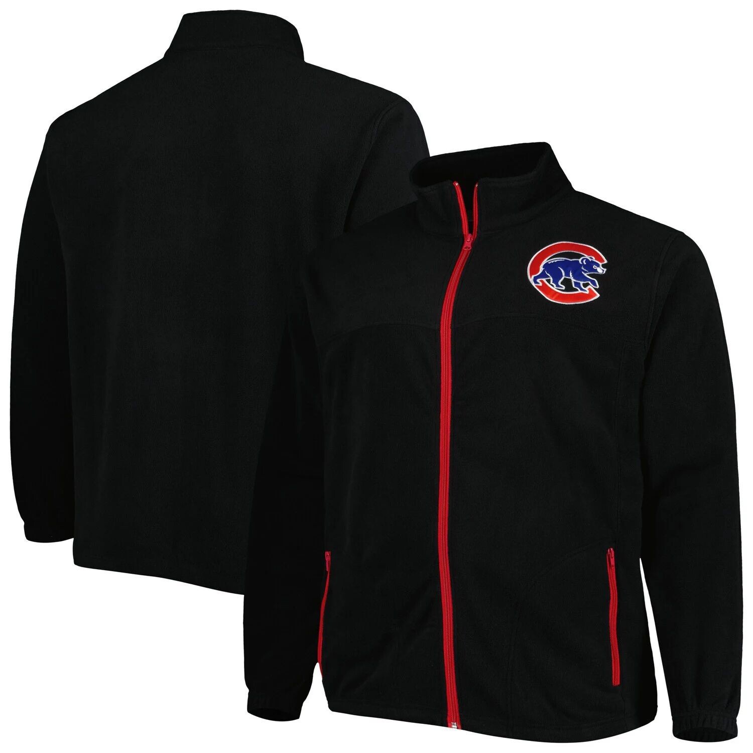 

Мужская черная куртка с молнией во всю длину Chicago Cubs Polar, Черный