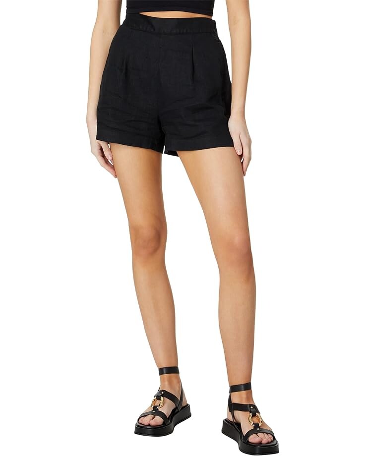 

Шорты Madewell Clean Pull-On in 100% Linen, цвет True Black