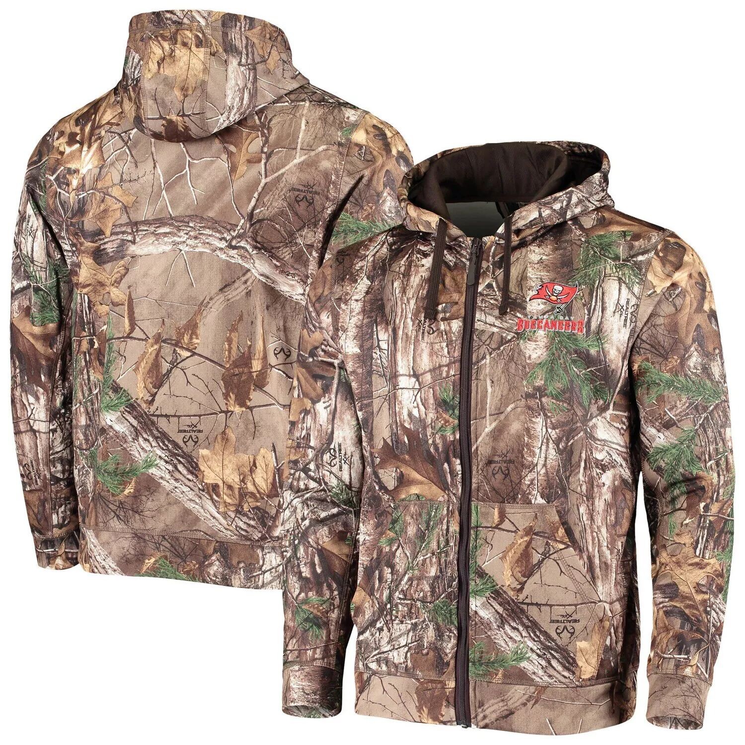 

Мужская флисовая толстовка с молнией во всю длину Dunbrooke Realtree Camo Tampa Bay Buccaneers Trophy Tech
