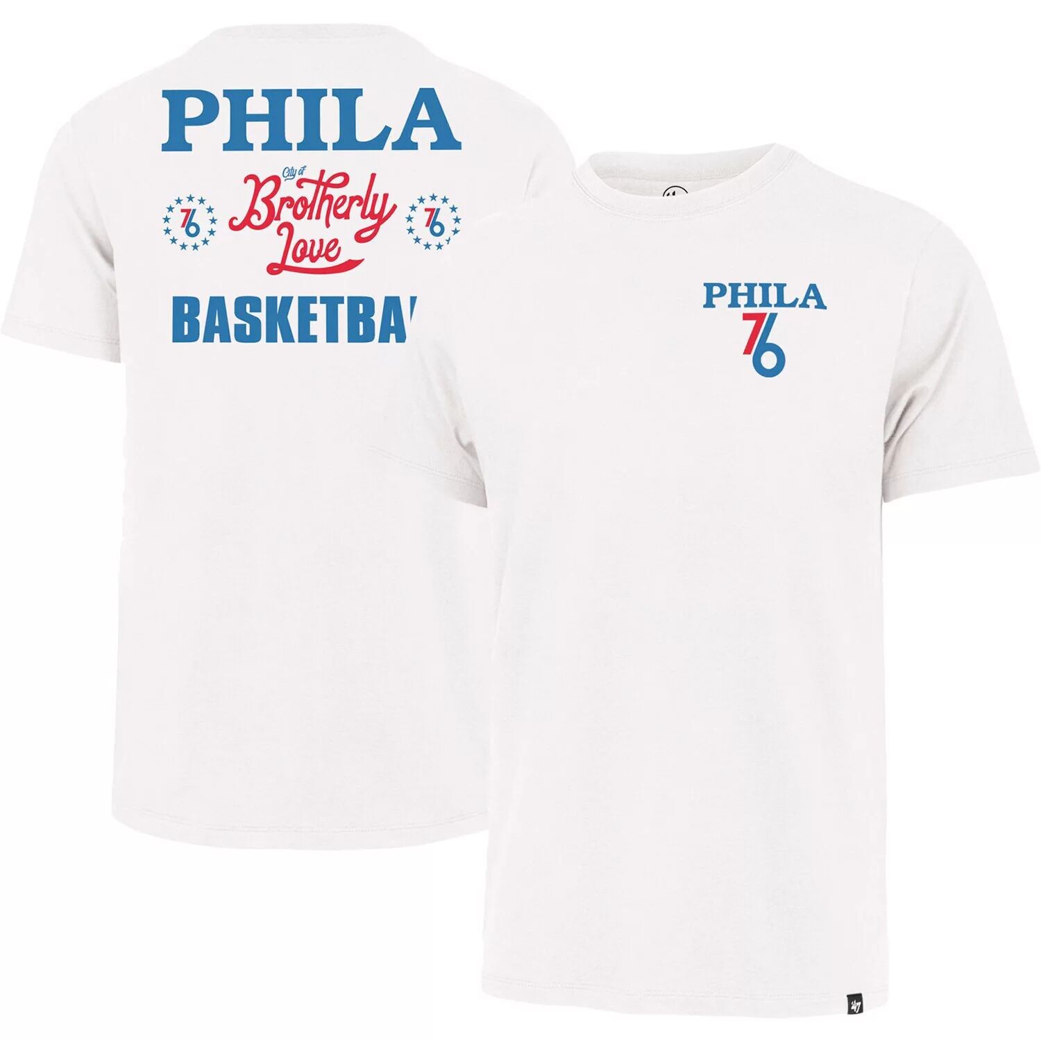 

Мужская белая футболка Philadelphia 76ers 2022/23 City Edition '47 Backer Franklin