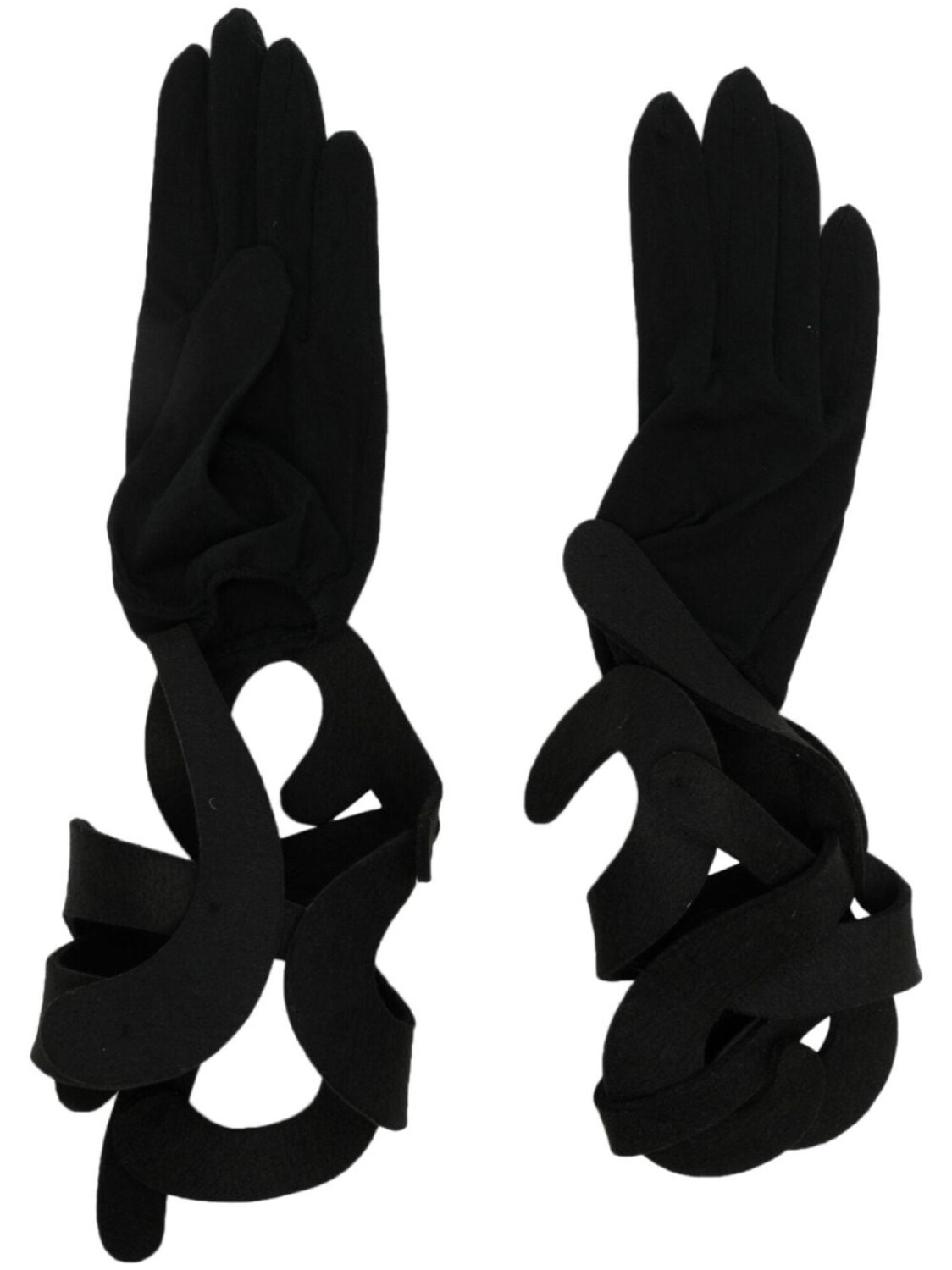 

Yohji Yamamoto перчатки с вырезами, черный