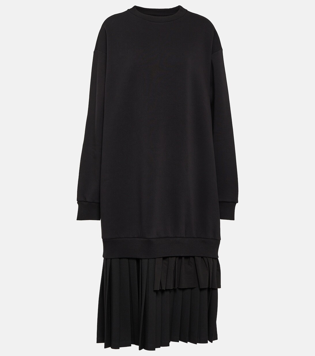 

Платье-толстовка из смесового хлопка MM6 MAISON MARGIELA, черный