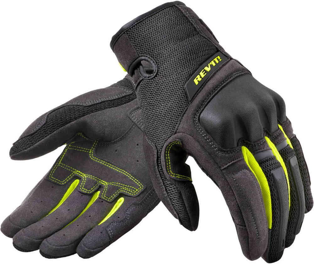 Мотоциклетные перчатки Volcano Revit, черный желтый цена и фото