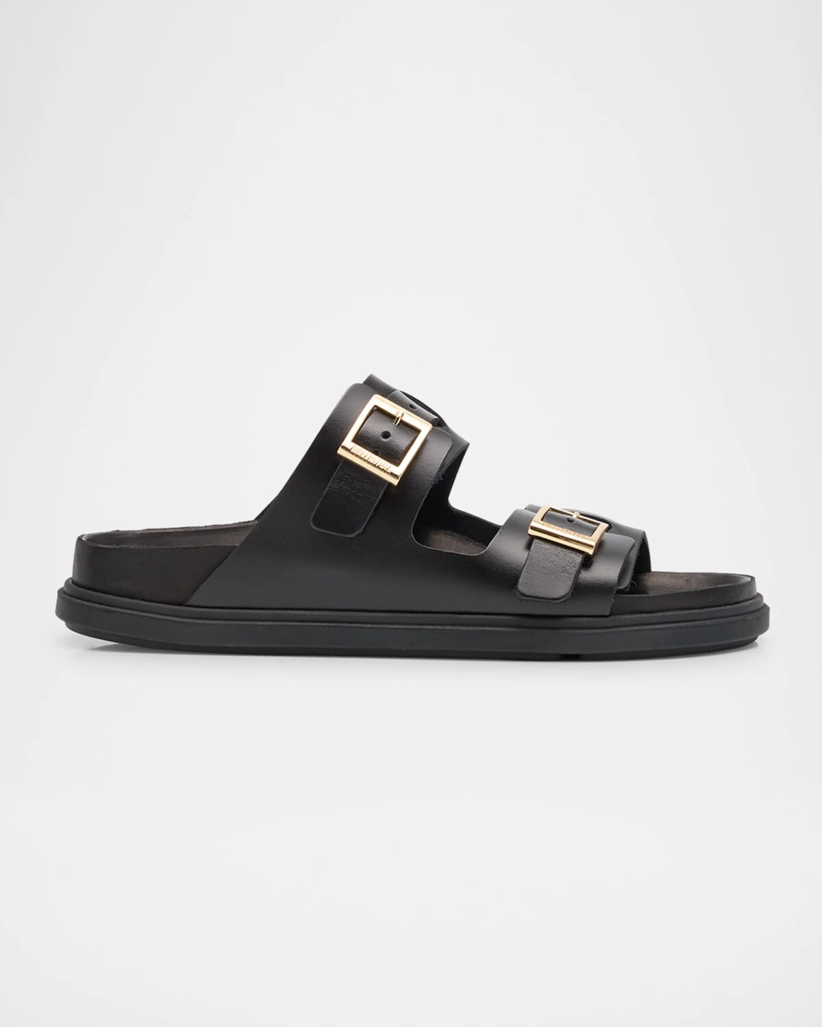 

Кожаные шлепанцы с двойной пряжкой St Barths Birkenstock, черный
