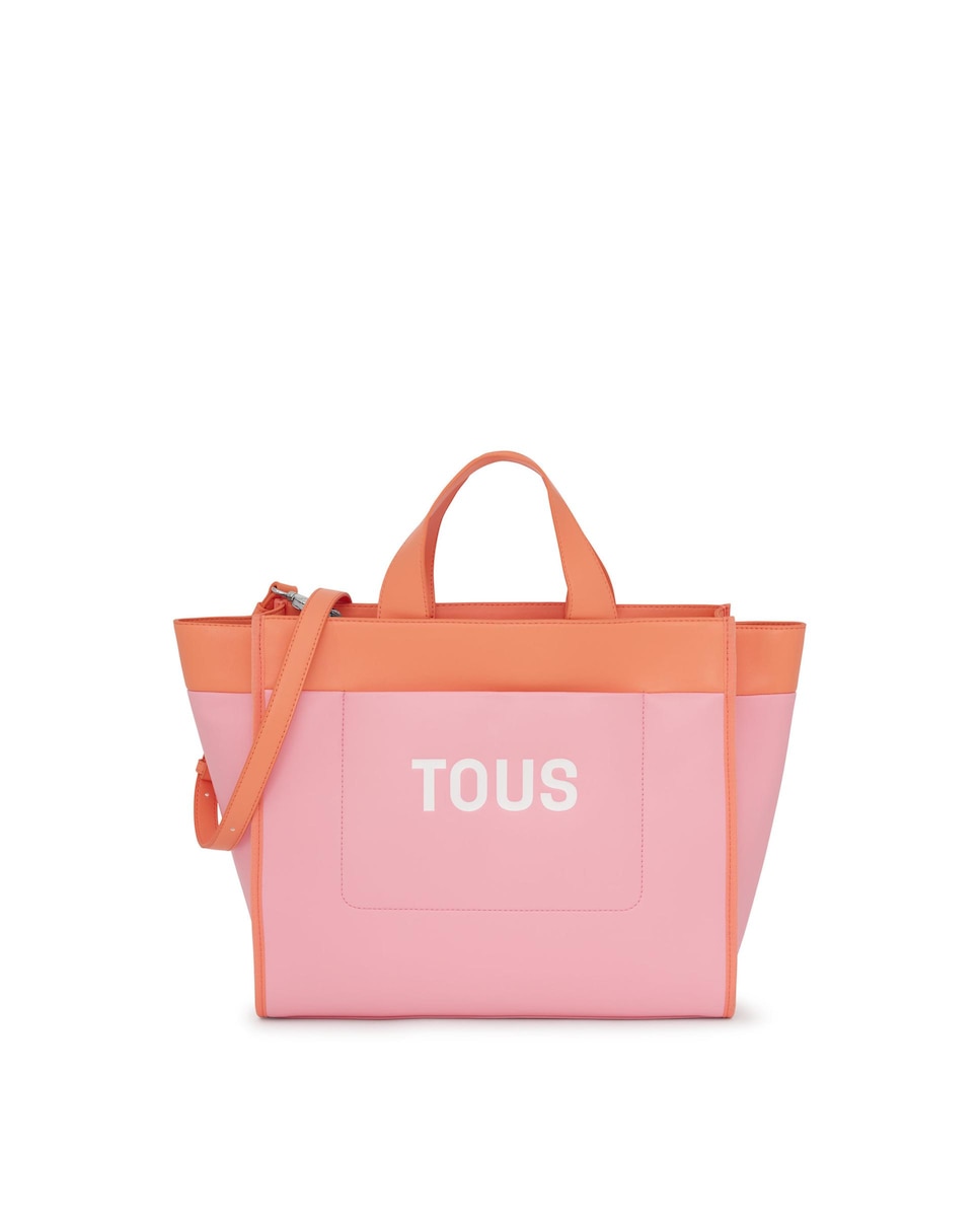 Большая сумка-трансформер Maya розового и оранжевого цвета Tous, мультиколор tous серьги motif из розового вермеля со шпинелями