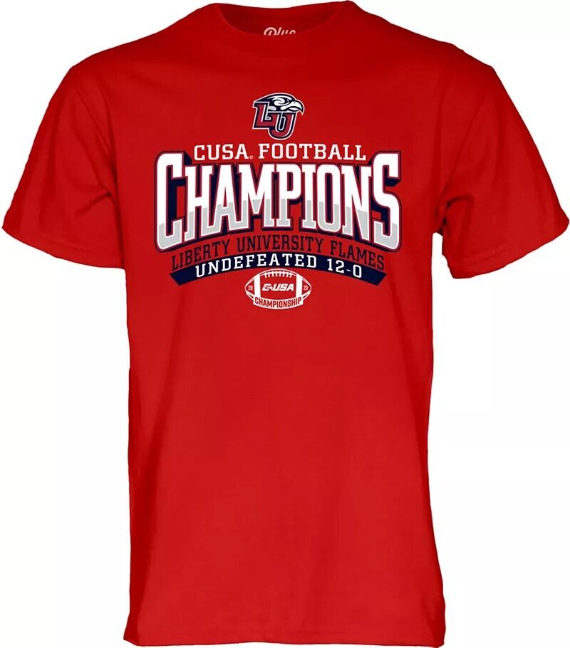 

Blue 84 Футболка для взрослых Liberty Flames 2023 C-USA Champions