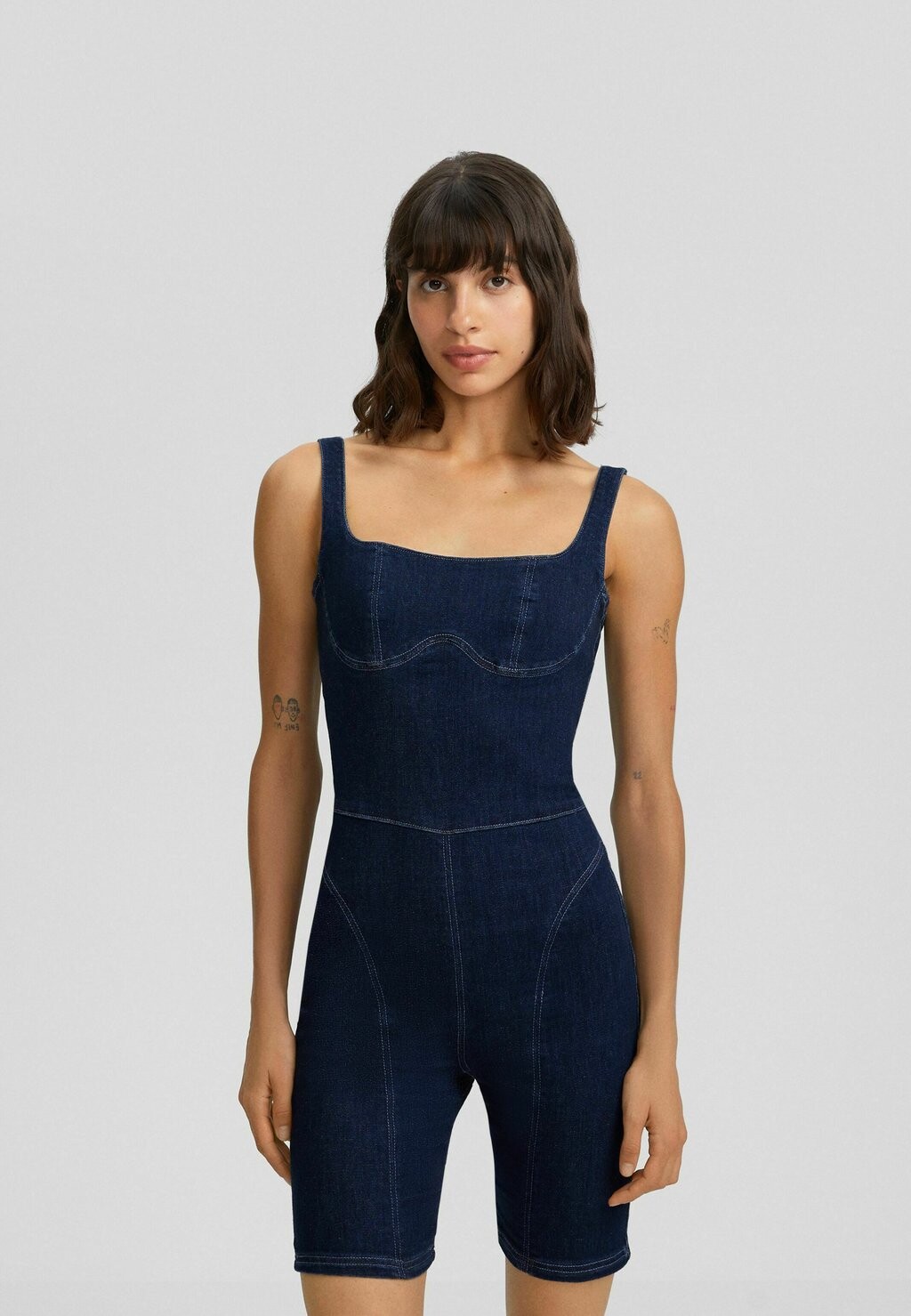 

Комбинезон Bodycon Strappy Bershka, цвет light blue