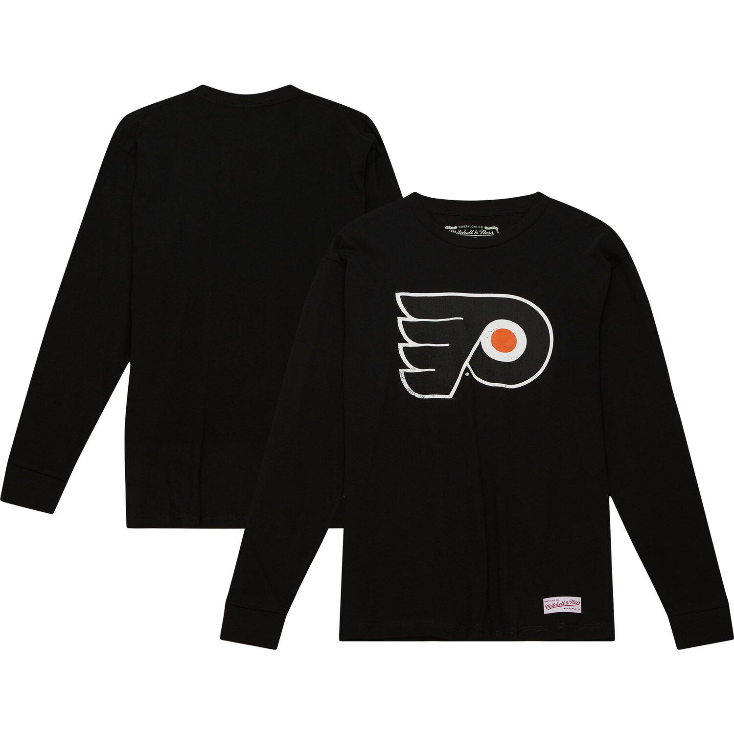 

Мужская черная футболка с длинным рукавом и логотипом Mitchell & Ness Philadelphia Flyers