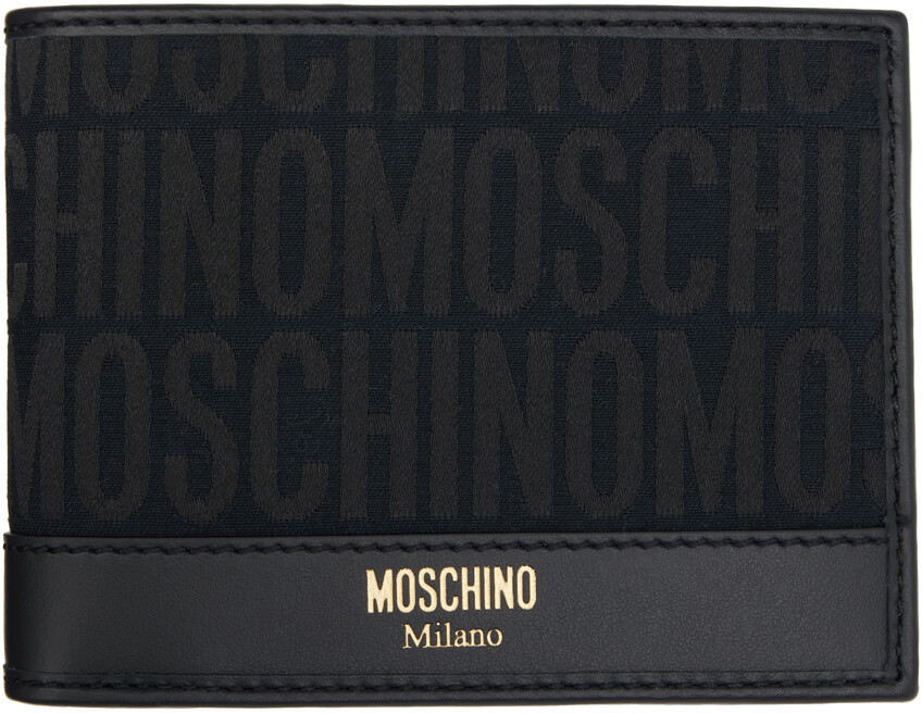 

Черный кошелек с логотипом по всей поверхности Moschino