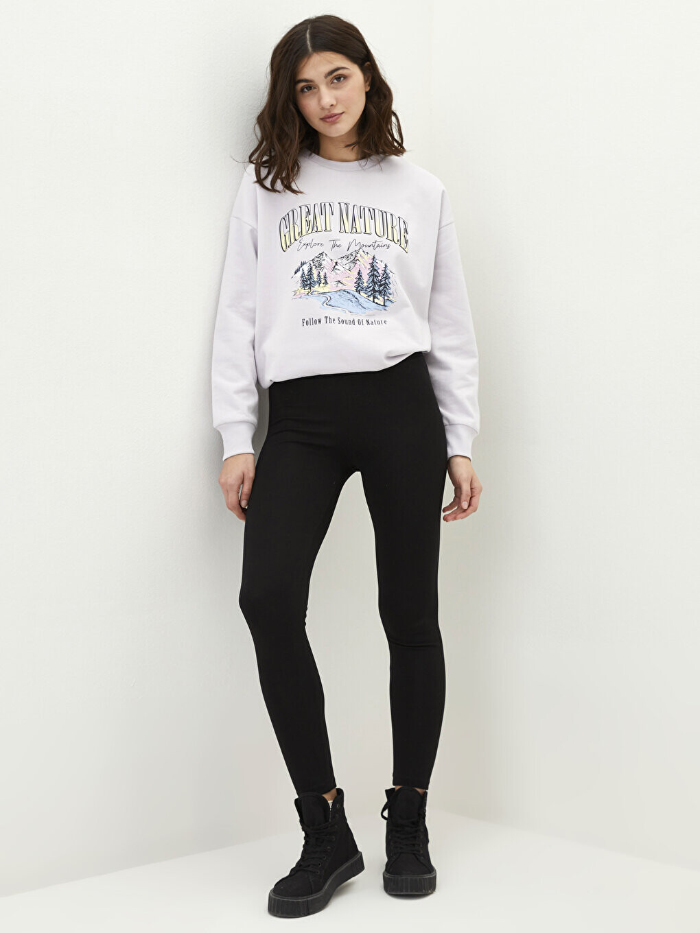 

Женские однотонные колготки с эластичной резинкой на талии LCW Casual, черный