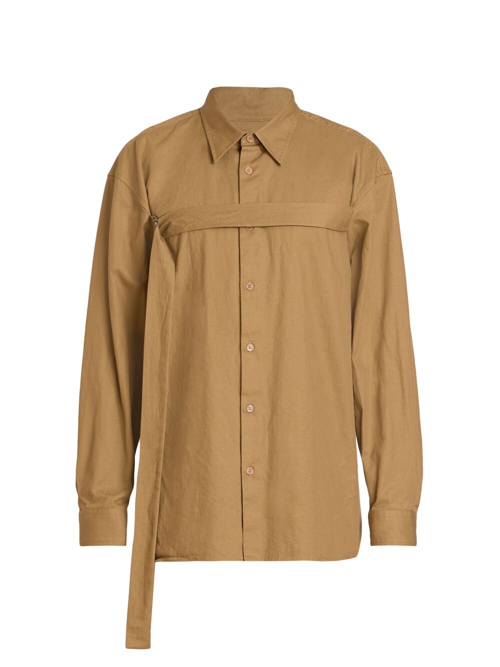 

Рубашка с пуговицами спереди и ремешком Croom Dries Van Noten, кэмел