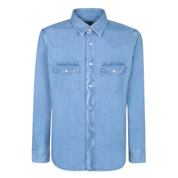 

Футболка cotton denim shirt Tom Ford, синий