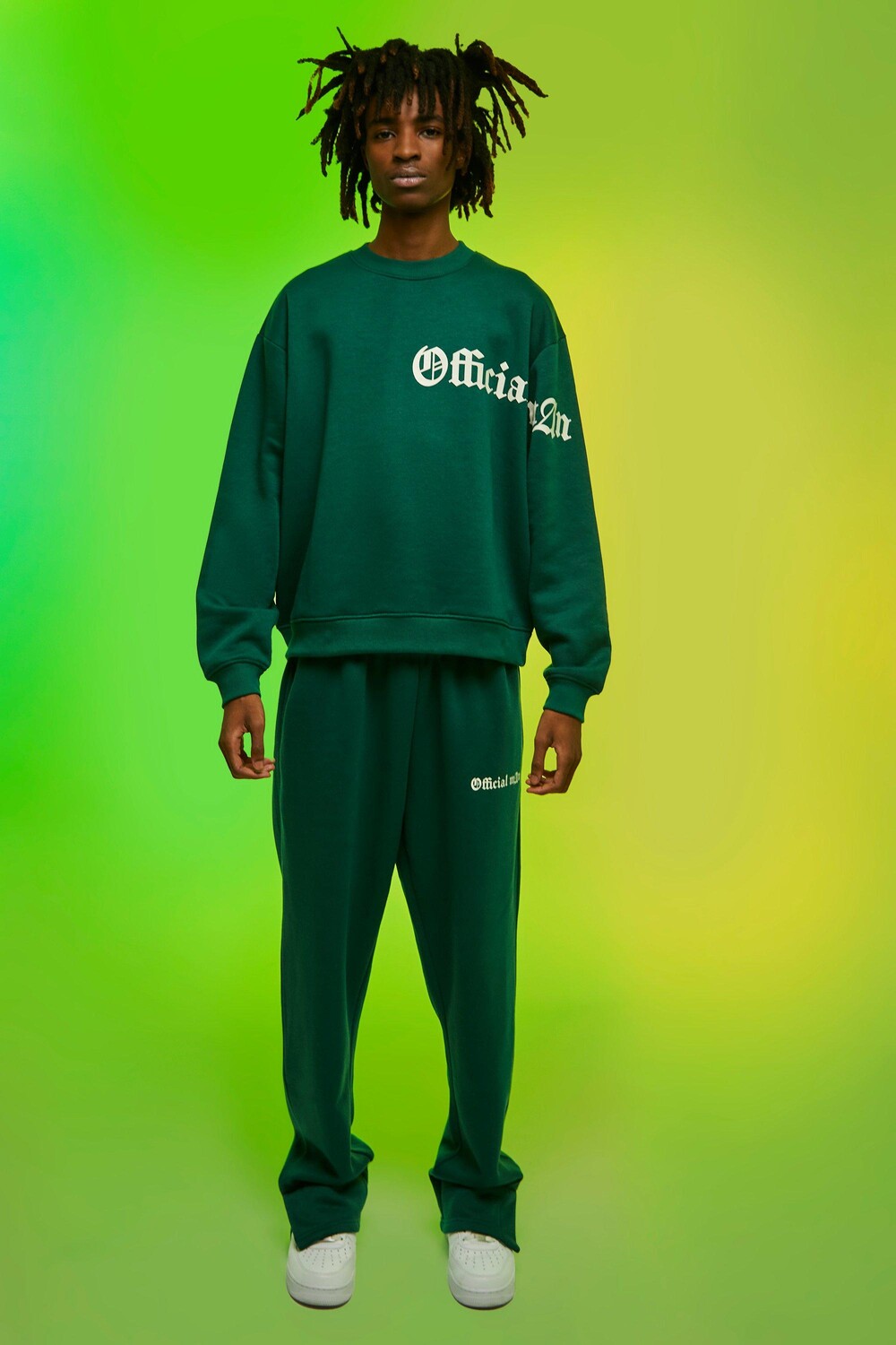 

Спортивный костюм oversize boxy slogan Boohoo, зеленый