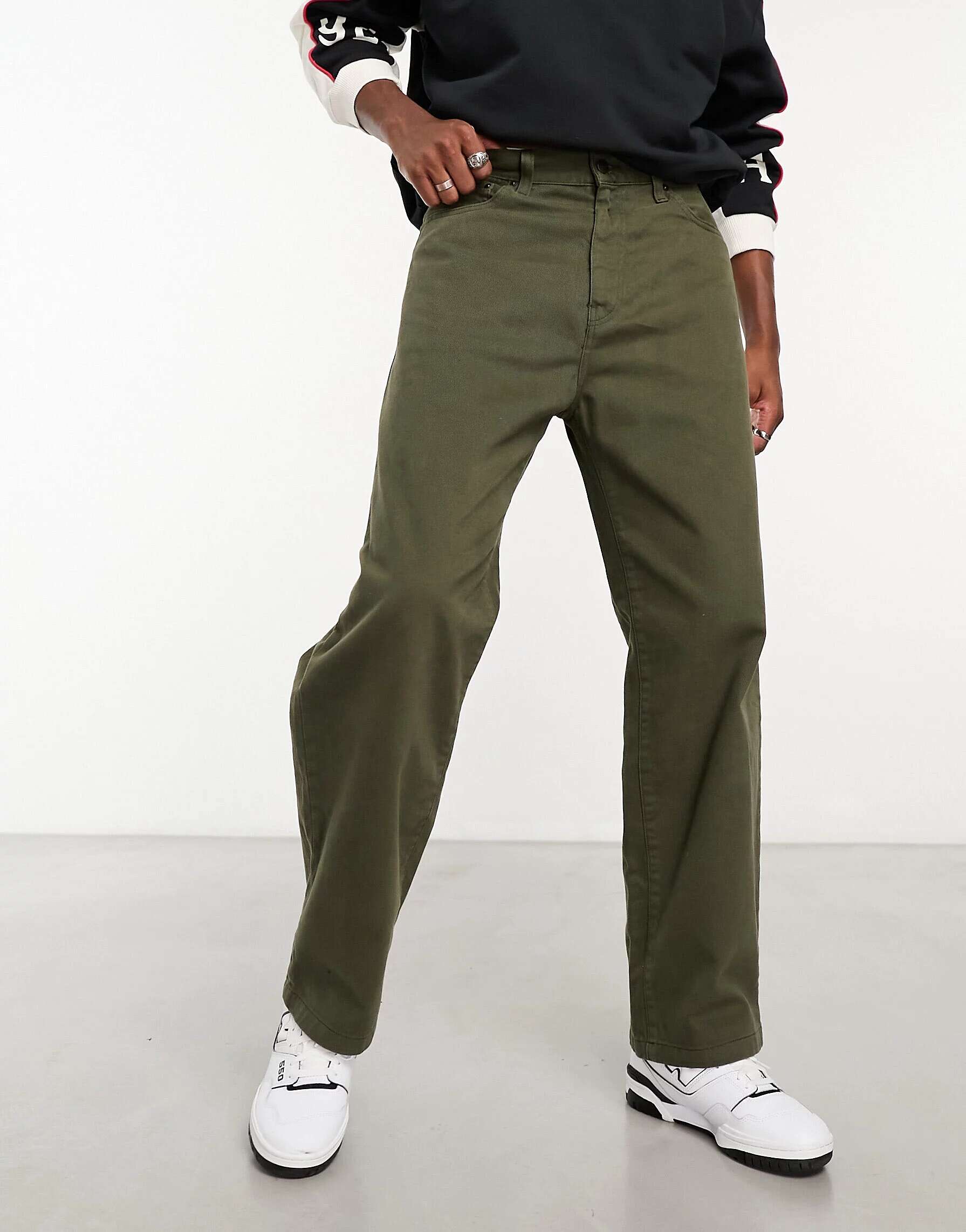 Зеленые свободные зауженные брюки-дерби Carhartt WIP