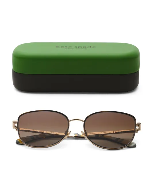 

Квадратные солнцезащитные очки 56 мм Kate Spade, цвет Gold Multi