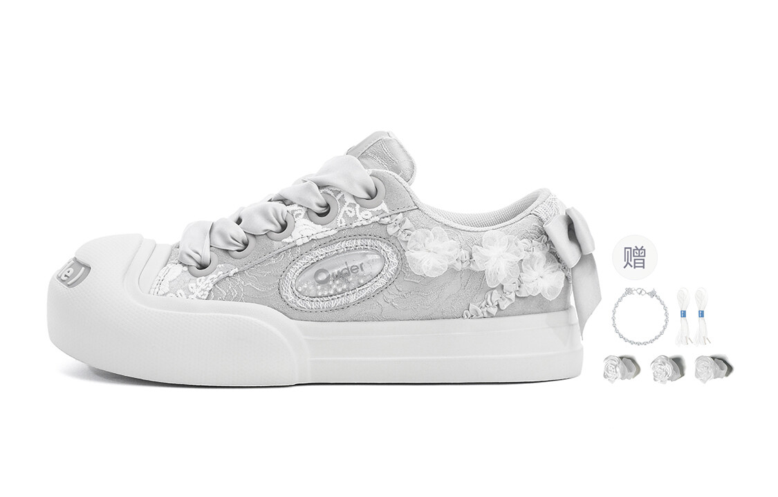 

Кроссовки Ouder Smiler Skateboarding Shoes Women's Low-top, серый