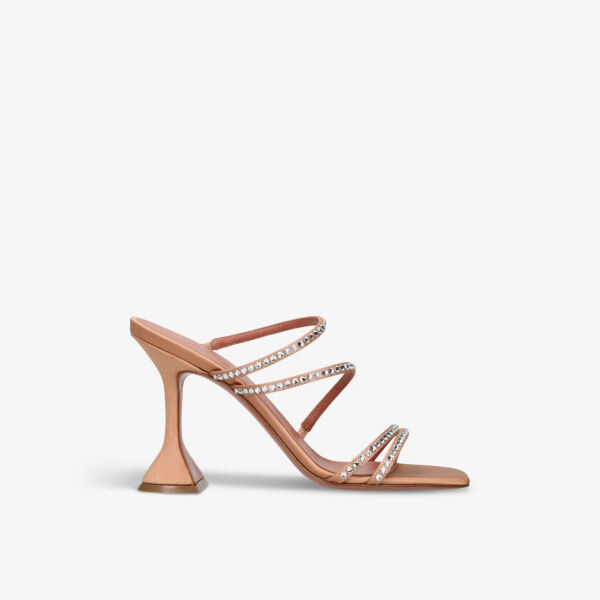 

Атласные босоножки Naima на каблуке с кристаллами Amina Muaddi, коричневый