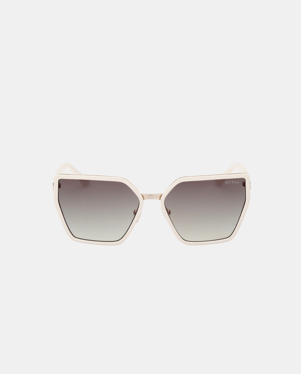 

Белые женские солнцезащитные очки с геометрическим узором Guess, белый