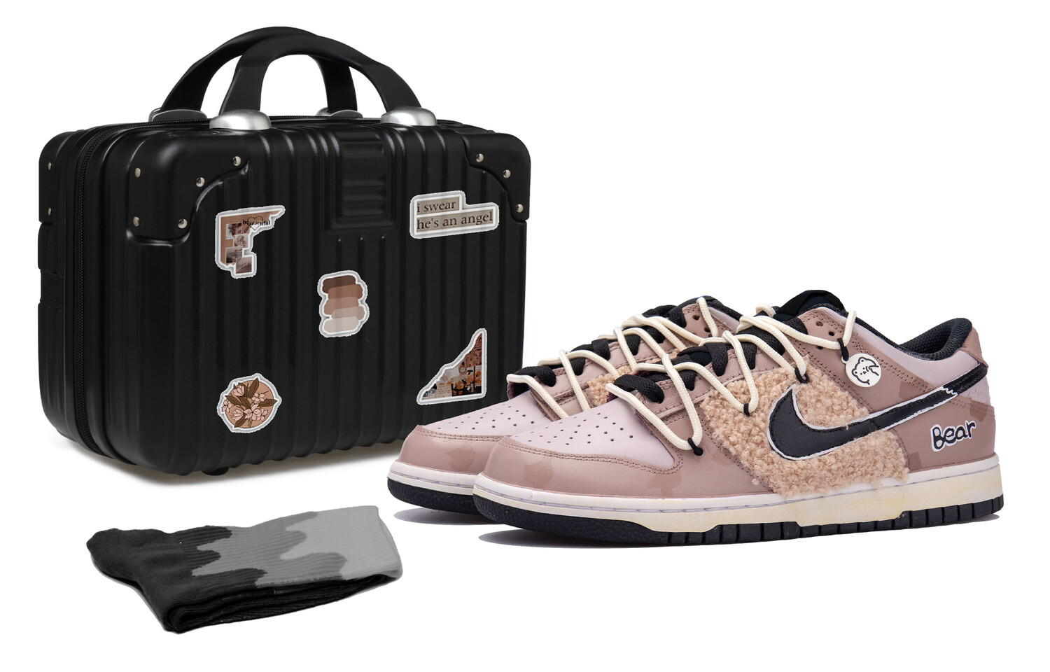 

Кроссовки для скейтбординга Dunk мужские низкие черные/коричневые Nike